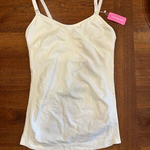 NWT Nursing Camisole Tank Top, White, Size Large